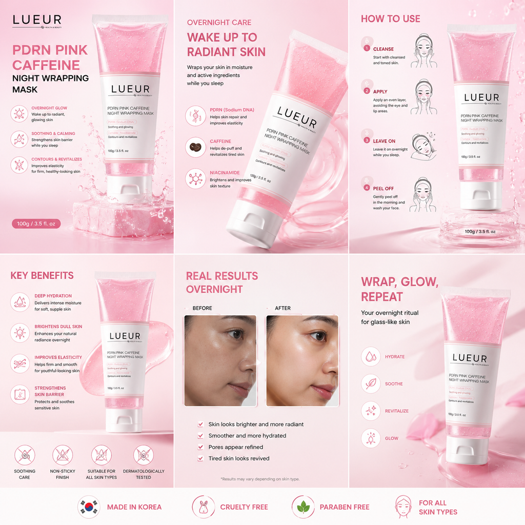 LUEUR PDRN Pink Caffeine Night Wrapping Mask